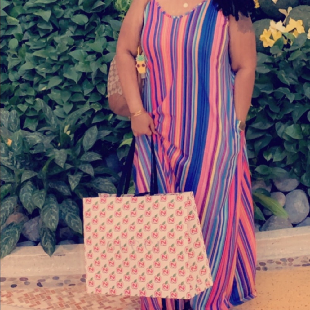 Plus size summer Multicolor Tank Oversized Dress
